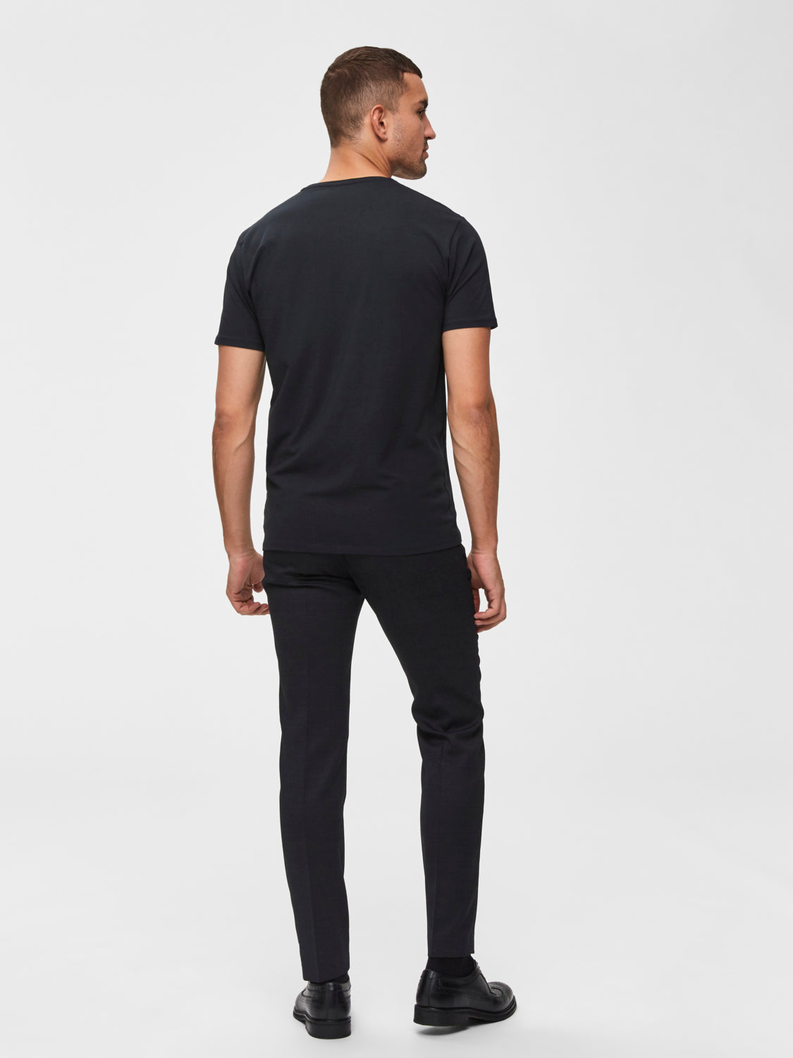 Pima bomull O-neck T-Skjorte - Sort/ Black